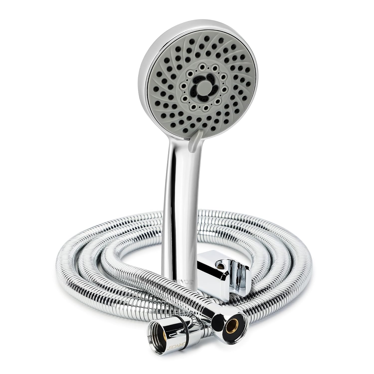 Orvos Hand shower multi-function, 4x4 inches, HydroBloom, Chrome plated with high grade Korean ABS material from LG, with 1.7 meter flexible shower hose and wall hook, for high end luxury bathrooms