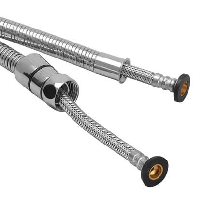 Orvos Shower hose pull out heavy duty, Premium 304 Stainless Steel for both outer hose and braiding of inner tube, 1 meter, for hand showers and health faucets in high end luxury bathrooms