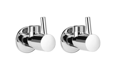 Orvos Angle Valve, Rounded, Premium 304 Stainless Steel Chrome Plated Body with Full Brass Cartridge Inside, Set of 2, for Hot & Cold Supply to Geysers, Sinks, Basins and Flush Tanks Orvos Angle Valve, Rounded, Premium 304 Stainless Steel Chrome Plated Body with Full Brass Cartridge Inside, Set of 2, for Hot & Cold Supply to Geysers, Sinks, Basins and Flush Tanks