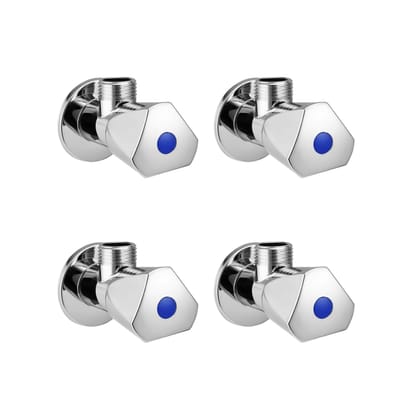 Orvos Angle Valve, Triangular, Premium 304 Stainless Steel Chrome Plated Body with Full Brass Cartridge Inside, Set of 4, for Hot & Cold Supply to Geysers, Sinks, Basins and Flush Tanks Orvos Angle Valve, Triangular, Premium 304 Stainless Steel Chrome Plated Body with Full Brass Cartridge Inside, Set of 4, for Hot & Cold Supply to Geysers, Sinks, Basins and Flush Tanks