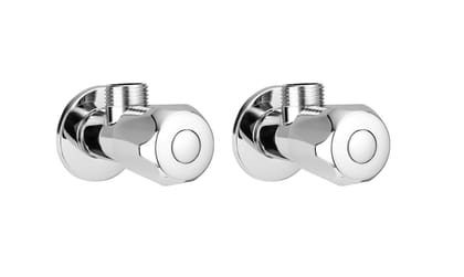 Orvos Angle Valve, Hexagonal, Premium 304 Stainless Steel Chrome Plated Body with Full Brass Cartridge Inside, Set of 2, for Hot & Cold Supply to Geysers, Sinks, Basins and Flush Tanks Orvos Angle Valve, Hexagonal, Premium 304 Stainless Steel Chrome Plated Body with Full Brass Cartridge Inside, Set of 2, for Hot & Cold Supply to Geysers, Sinks, Basins and Flush Tanks
