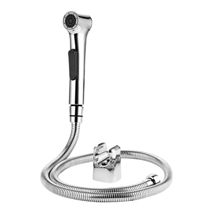 Orvos Health Faucet, Zenith, ABS Outer Body with Brass Insert, With 1.25 Meter Flexible SS 304 Shower Hose And Wall Hook, Jet Spray for High End Luxury Toilets
