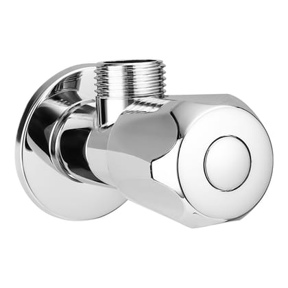 Orvos Angle Valve, Hexagonal, Premium 304 Stainless Steel Chrome Plated Body with Full Brass Cartridge Inside, Set of 1, for Hot & Cold Supply to Geysers, Sinks, Basins and Flush Tanks