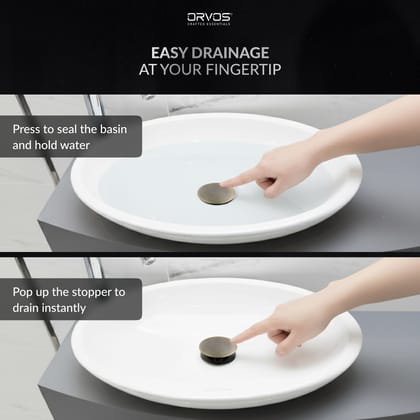 Orvos Pop-Up Style Waste Coupling, Pure Brass, Antique Copper Color, 3 Inches, for Sinks and Wash Basins