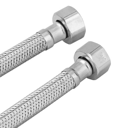 Orvos Connection Pipe 18 Inches Premium 304 Stainless Steel for Hot & Cold Supply To Geysers, Sinks, Basins and Flush Tanks, Set of 2