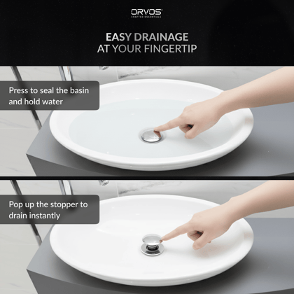 Orvos Pop-Up Style Waste Coupling, Pure Brass, Chrome Color, 3 Inches, for Sinks and Wash Basins