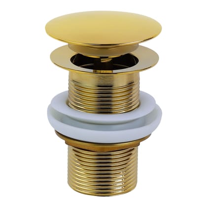 Orvos Pop-Up Style Waste Coupling, Pure Brass, Royal Golden Color, 3 Inches, for Sinks and Wash Basins