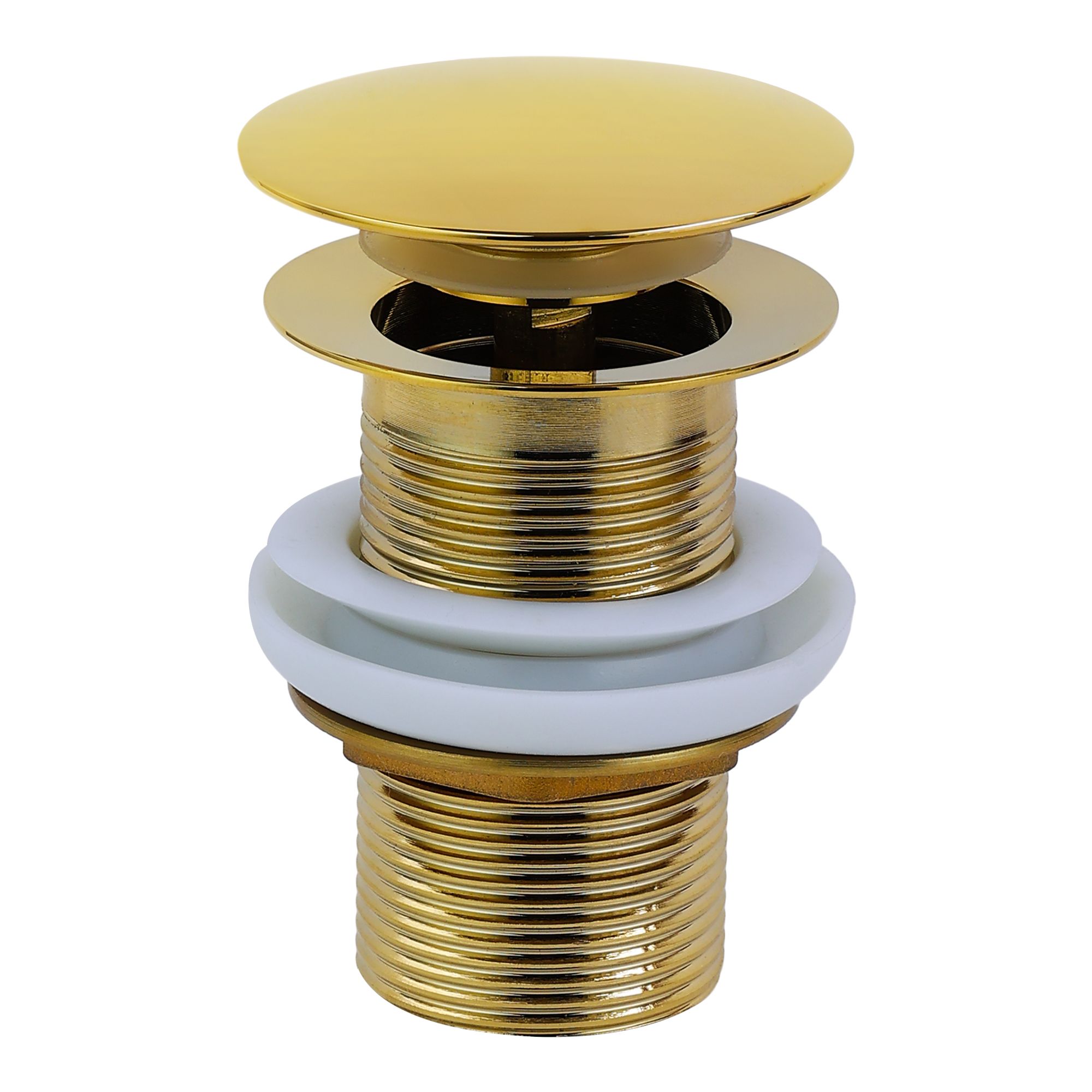 Orvos Pop-Up Style Waste Coupling, Pure Brass, Royal Golden Color, 3 Inches, for Sinks and Wash Basins