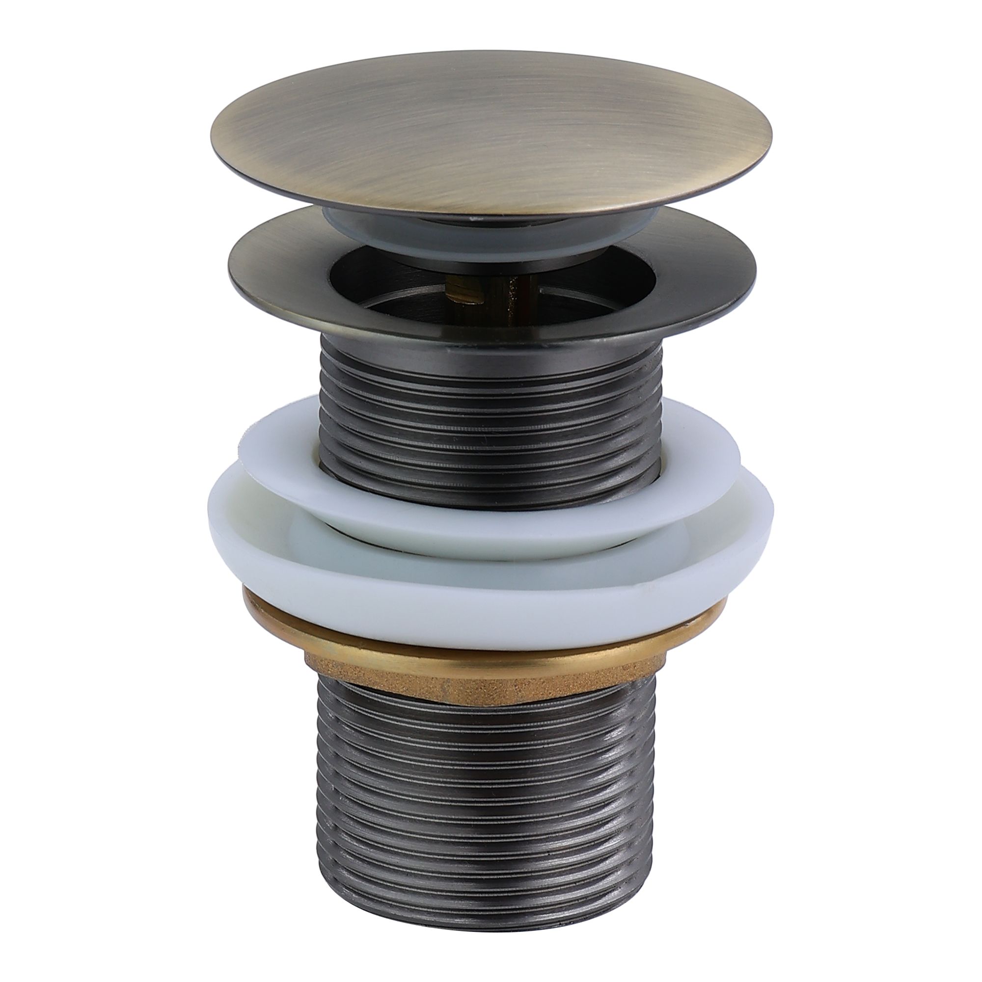 Orvos Pop-Up Style Waste Coupling, Pure Brass, Antique Copper Color, 3 Inches, for Sinks and Wash Basins