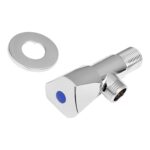 Orvos Angle Valve, Triangular, Premium 304 Stainless Steel Chrome Plated Body with Full Brass Cartridge Inside, Set of 1, for Hot & Cold Supply to Geysers, Sinks, Basins and Flush Tanks - Image 2