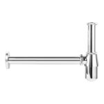 Orvos Bottle Trap, Brass Body with Stainless Steel Pipes, Curved, for Sinks and Wash Basins
