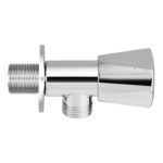 Orvos Angle Valve, Triangular, Premium 304 Stainless Steel Chrome Plated Body with Full Brass Cartridge Inside, Set of 1, for Hot & Cold Supply to Geysers, Sinks, Basins and Flush Tanks