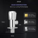 Orvos Angle Valve, Hexagonal, Premium 304 Stainless Steel Chrome Plated Body with Full Brass Cartridge Inside, Set of 2, for Hot & Cold Supply to Geysers, Sinks, Basins and Flush Tanks - Image 5
