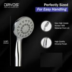Hand shower multi-function, 4x4 inches, HydroBloom, Chrome plated with high grade Korean ABS material from LG, with 1.5 to 1.8 meter flexible shower hose and wall hook, for high end luxury bathrooms - Image 4