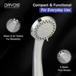 Hand shower multi-function 5 Modes, 4x4 inches, AquaGlow, Chrome plated with high grade Korean ABS material from LG,1.5 to 1.8 meter flexible shower hose and wall hook, for high end luxury bathrooms - Image 4