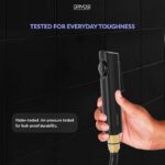 Orvos Health Faucet, Aura, ABS Outer Body with Brass Pin Inside, Black Color, with Black and Golden 1 to 1.2 Meter Extendable SS 304 Shower Hose and Wall Hook, Jet Spray for High End Luxury Toilets - Image 5